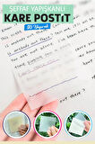 Süper Şeffaf Yapışkanlı Kare Postit 50 Yaprak Transparan Karenot-T1376