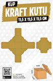 Kare Kapaklı Karton Kutu Kraft Hediye Kutusu 10 adet Hediyelik Kutusu 11,5x11,5x11,5 cm 10 adet  Kraft-T1475