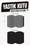 Yastık Kutu Karton Çizgili Hediye Kutusu  13,5X18,5X5 CM  5 adet   Siyah-T1477