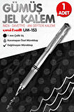 Uni-Ball Um-153 Signo Broad Roller Kalem GÜMÜŞ1.0 mm Davetiye Kalemi /Gümüş Yazan Davetiye Anı Defteri Kalemi / İmza Kalemi / Jel Kalem -T333