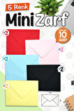 Renkli Minik Zarf Mini Zarf 9x7 cm  10 adet -T391