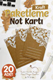 Kraft Not Kartı- Tebrik Kartı- Teşekkür Kartı Kraft Kart 20 Adet Dsn-T395