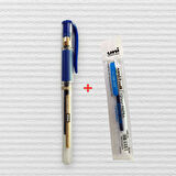 Uni-Ball Um-153 Signo Broad Roller Kalem  MAVİ 1.0 mm Davetiye Kalemi + YEDEK uç /İmza Kalemi / Jel Kalem / MAVİ Yazan Davetiye Anı Defteri Kalemi-T451