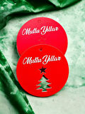Yılbaşı Kartı Mutlu Yıllar Etiket (delikli) 5,5 Cm  25 adet -T474