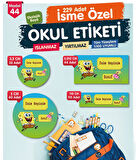 Okul Etiketi Sünger Bob Kalem Defter Etiketi Özel İsim Yazılabilen Etiket Seti - İsim Etiketi-T571-OE44