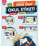Okul Etiketi Şirinler Gargamel Kalem Defter Etiketi Özel İsim Yazılabilen Etiket Seti - İsim Etiketi-T586-OE104