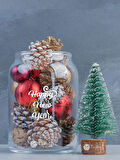 Happy New Year Beyaz Bardak  Cam Etiketi  4 adet  -Yenİ Yıl Etiketi-T602