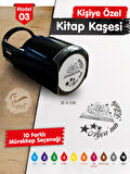 Kişiye Özel İsim Yazılı Kitap Kaşesi - İsme Özel Kitap Mühürü M3-T646