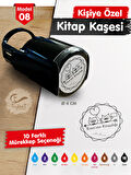 Kişiye Özel İsim Yazılı Kitap Kaşesi - İsme Özel Kitap Mühürü M8-T651