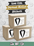 İsimli Çeyiz Etiketi - A4 Ebat- 10'lu Paket Kendinden Yapışkanlı Çeyiz Kolisi Sticker -Damat Bohçası D1-T940-D1