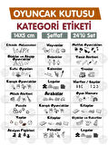 Oyuncak Dolabı Kutusu Kategori Etiketi Türkçe, Organizer Etiketi Şeffaf Etiket Düzenleme Organizer Siyah-T942