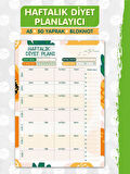 Haftalık Diyet Planlayıcı Bloknot , Market Listesi , Planlayıcı Defter (A5 15X21) 50 Syf.  Planner-T966