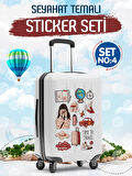 Seyahat Temalı Bavul Sticker Etiket Çıkartma S4 (Laptop Tablet Suluk Telefon Valiz Defter Kitap)-T972