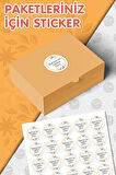 Siparişiniz İçin Teşekkür Ederiz Sticker 35 Adet  4 cm Opak Sticker Paketleme Yapışkanlı Etiket-T986