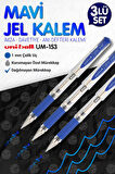 Uni-Ball Um-153 Signo Broad Roller Kalem Mavi 3 Adet1.0 mm Davetiye Kalemi /Mavi Yazan Davetiye Anı Defteri Kalemi / İmza Kalemi / Jel Kalem -T995