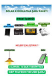 Taşınabilir Güneş Enerji Paketi Aydınlatma ve Telefon Şarj İçin