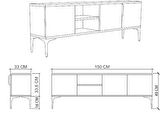 Tarz Beyaz-yunus , 150 Cm Tv Ünitesi , Tv Sehpası ,raflı Tv Ünitesi Konsol
