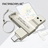 Microdrive 64 Gb Type C Ve Usb Flash Bellek Otg Çift Giriş 3.0 2in1 