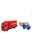 Kız Erkek Çocuk Oyuncak Man Kırmızı Kamyon ve Forklift Kız Erkek Çocuk Oyuncak Eğitici Oyuncaklar