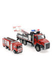 Kız Erkek Çocuk Oyuncak Die Cast Çek Bırak Vinçli Kurtarıcı ve Söndürücü İtfaiye Aracı Kız Erkek Çoc