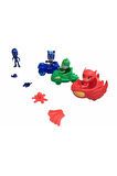 Kız Erkek Çocuk Eğlenceli Oyuncaklar Pjmasks Pjmaskeliler 4 Figür 3 Araba 4 Aparatli Set
