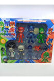 Kız Erkek Çocuk Eğlenceli Oyuncaklar Pj Masks 6 Figür 4 Aksesuar Pj Maskeliler 10 Parça