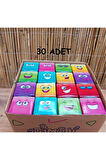 Kız Erkek Çocuk Eğlenceli Oyuncaklar Wren Shop 30Adet Emoji Figür Midi Küp Çim Adam Doğum Günü Ve Öz
