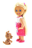 Cute Girl Kahverengi Köpekli ve Sarışın Mini Bebek Kız Erkek Çocuk Oyuncak Eğitici Oyuncaklar