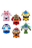 POLI ZR-915 Robocar Poli Quick Transforming Mini Rescue Deluxe Set Kız Erkek Çocuk Oyuncak Eğitici O