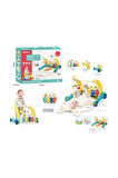 BIB6015 -Vardem Piyanolu 2 in 1 Bebek Yürüteci ve Tavşan Desenli Mavi Oyun Halısı Kız Erkek Çocuk Oy