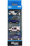 4'Lü Die Cast Polis Seti Kız Erkek Çocuk Oyuncak Eğitici Oyuncaklar