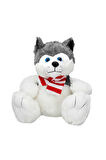 Sunman Oturan Husky Atkılı Peluş Köpek 30cm Kız Erkek Çocuk Oyuncak Eğitici Oyuncaklar
