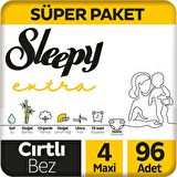 Sleepy Extra Günlük Aktivite Süper Paket Bebek Bezi 4 Numara Maxi 96'lı
