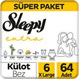 Sleepy Extra 6 Numara X Large 64'lü Külot Bez