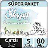 Sleepy Bio Natural Süper Paket Bebek Bezi 5 Numara Junior 80'li  