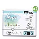 Sleepy Bio Natural Süper Paket Bebek Bezi 6 Numara Xlarge 64'lü