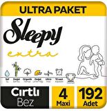 Sleepy Extra 4 Numara Maxi 192'li Cırtlı Bez