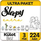 Sleepy Extra 3 Numara Midi 224'lü Külot Bez