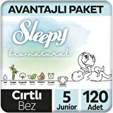 Sleepy Bio Natural Avantajlı Paket Bebek Bezi 5 Numara Junior 120'li