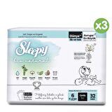 Sleepy Bio Natural Avantajlı Paket Bebek Bezi 6 Numara Xlarge 96'lı