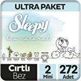 Sleepy Bio Natural U Ltra Paket Bebek Bezi 2 Numara Mini 272'li