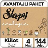 Sleepy Ecologic Avantajlı Paket Külot Bez 4 Numara Maxi 144'lü