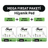 Sleepy Natural Ultra Hassas Hijyenik Ped Mega Fırsat Paketi Gece 108 Adet