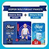 Sleepy Süper ikili Fırsat Paketi(Jeans Külot Bez 6 Numara 20 Adet + Mayo Külot Bez 6 Numara 14 Adet)