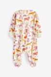 % 100 Pamuklu Pink Unicorn 3’lü Tulum Set