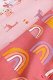 % 100 Pamuklu Pink Unicorn 3’lü Tulum Set