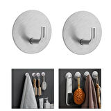 Microcase  Yapışkanlı  Paslanmaz Çelik Banyo Mutfak Eşya Havlu Vb Metal Askılık Yuvarlak Tasarım -SİYAH AL4935 2 Adet