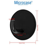 Microcase  Yapışkanlı  Paslanmaz Çelik Banyo Mutfak Eşya Havlu Vb Metal Askılık Yuvarlak Tasarım -SİYAH AL4935 2 Adet