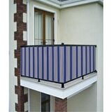 Ceylan Home Balkon Demiri Perdesi Kuş Gözü Mavi İnce 500x80