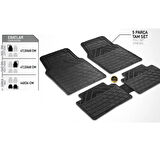 Ford Connect 2002 - 2013 KESİLEBİLİR OTO PASPAS ESNEK ÜÇGEN DESEN SİYAH